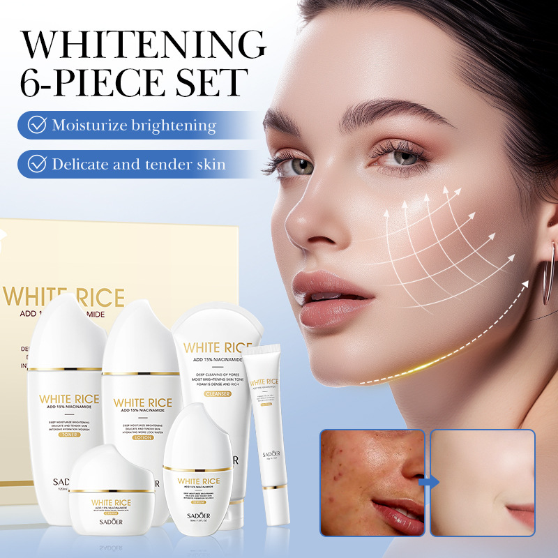 White Rice Niacinamide Brightening Moisturizing 6-Piece Set 1
